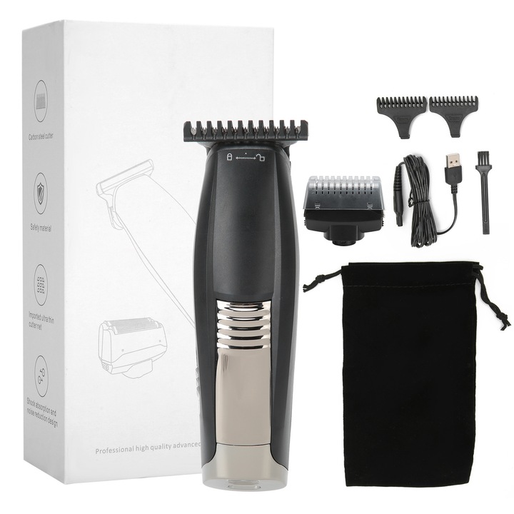 2 az 1-ben szakáll- és hajvágó gép, vezeték nélküli USB trimmer