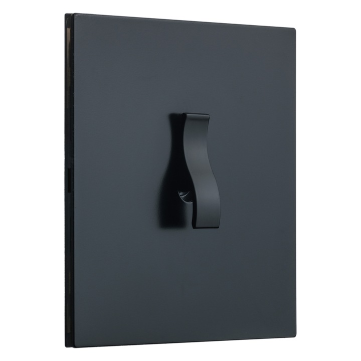 Intrerupator metalic Aurora, 1Gang, 2Way 10A, Negru Mat, 86x86mm, doza inclusa, VimaGlow