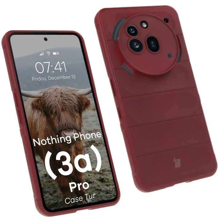 Калъф, Bizon Case Tur за Nothing Phone (3a) Pro, Бургундско