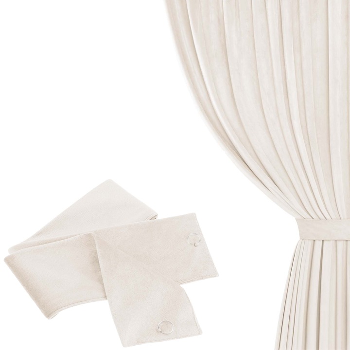 Legatori pentru perdele Velvet Soft, 8x140 cm, bej deschis