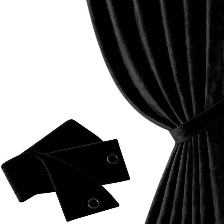 Perdea din catifea neagra 8x140 catifea Spod Igly Nitki