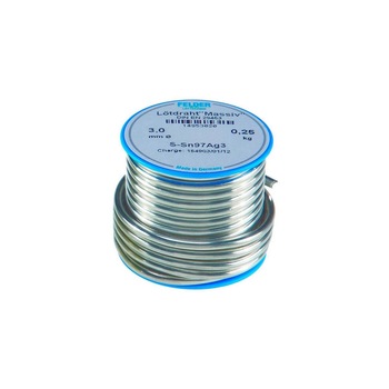 Aliaj de lipire moale 2mm 250 g s-sn97ag3, Felder Aliaj de lipire moale 2mm 250 g s-sn97ag3, Felder