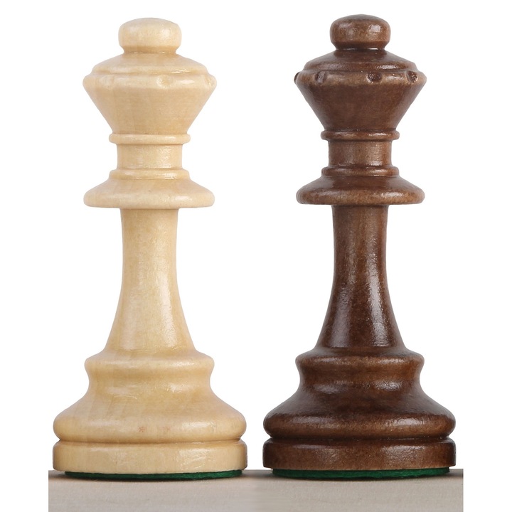 Set 2 regine sah Staunton nr 6, Sunrise Chess & Games, lemn, maro/bej