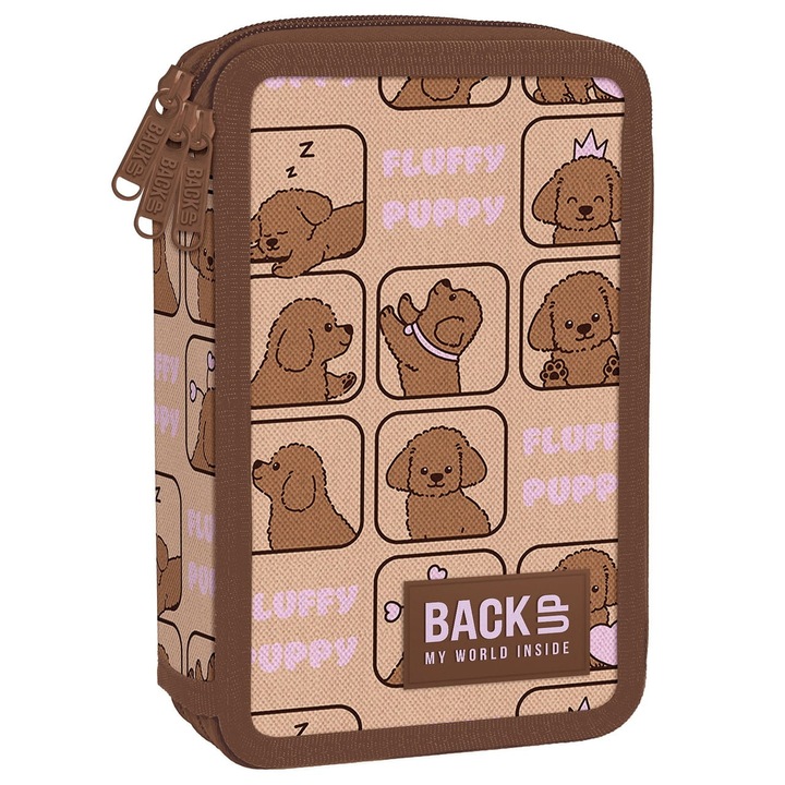 Penar triplu BackUp, 18 creioane, 18 markere, 20x12,5x6,5cm