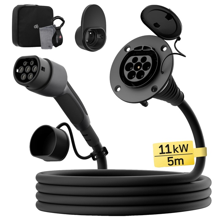 Prelungitor Type 2, 11kW, 5m, IP55, pentru statie de incarcare EV