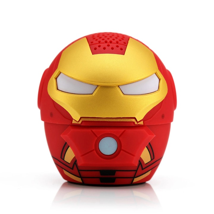 Boxa portabila Mini Bluetooth Bitty Boomers Iron-Man Marvel, Incarcare USB, 45x45 mm