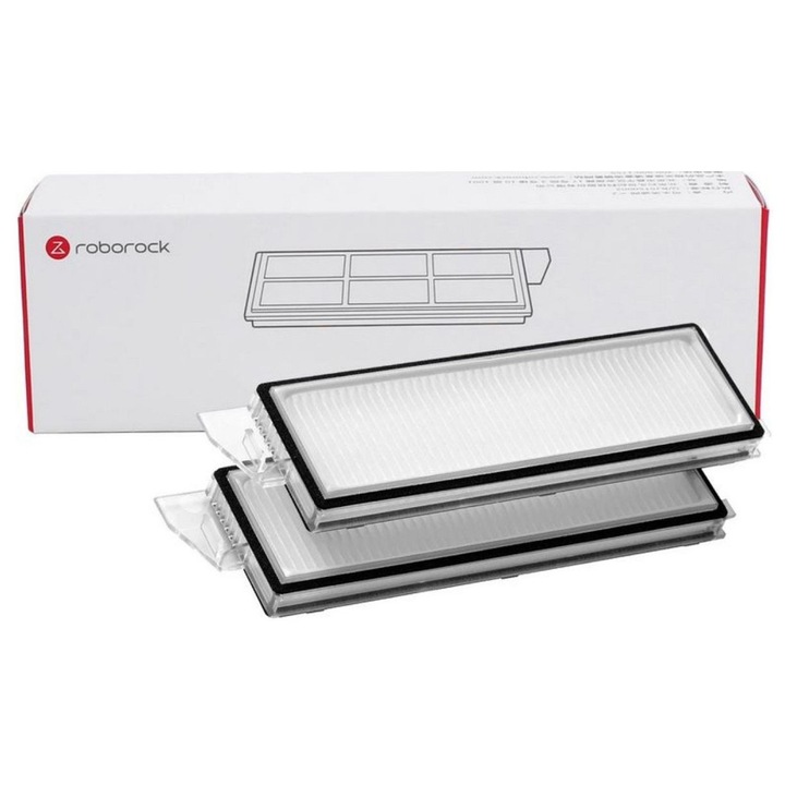 Set 2 filtre lavabile pentru aspiratorul robot, Roborock, Compatibil cu Roborock S8 MaxV Ultra, Alb