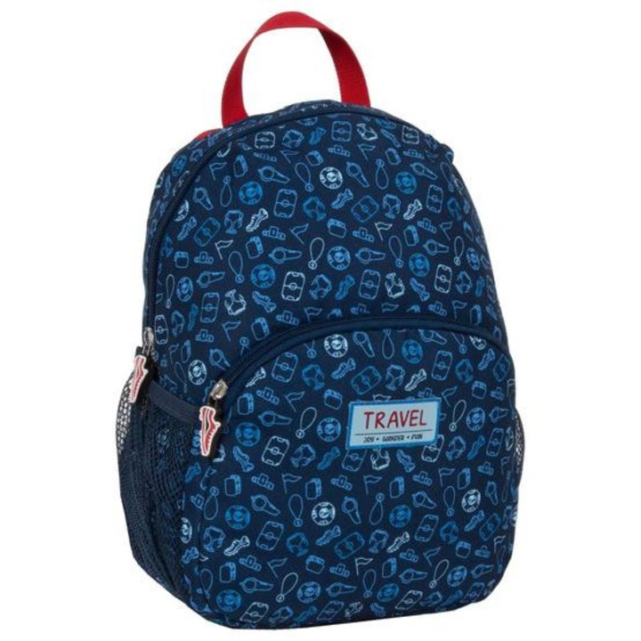 Rucsac tematic fotbal, albastru inchis, 30x24x13cm, 2 compartimente