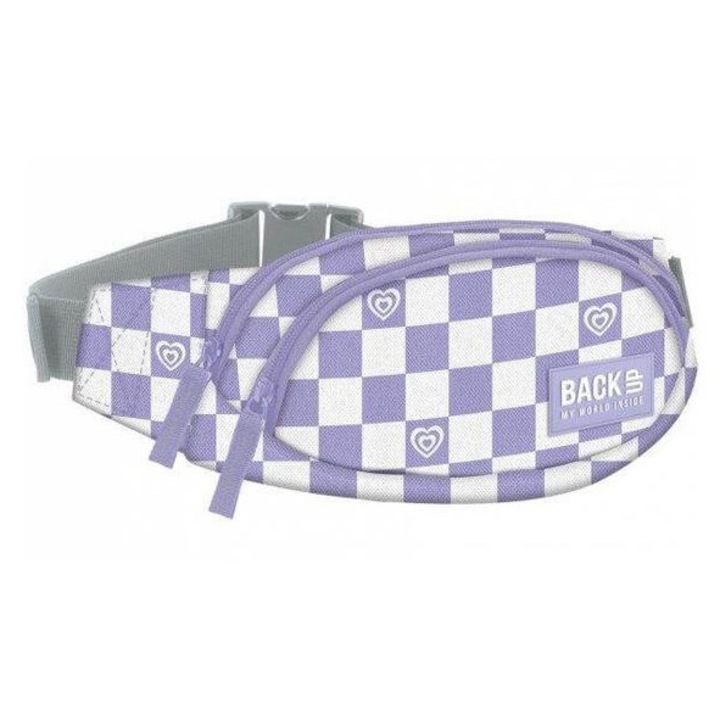 BackUp 2000-es évek kétzsebes övtáska - Lila-fehér kockás (TBB6A29)