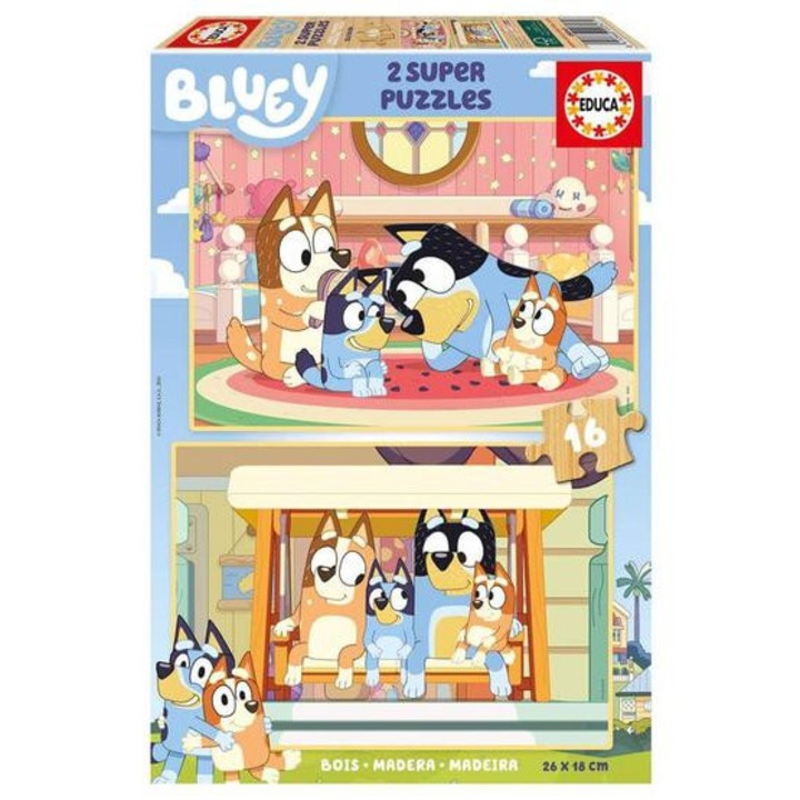 Educa 2 x 16 db-os fa puzzle - Bluey (20347)