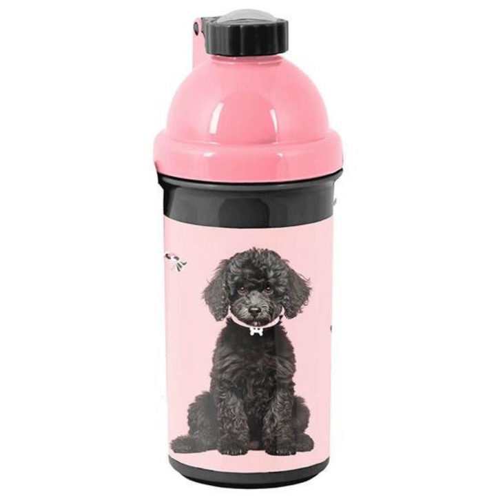 Пластмасова бутилка за вода за кучета - Живот, любов, лаф (PP25DB-3021)