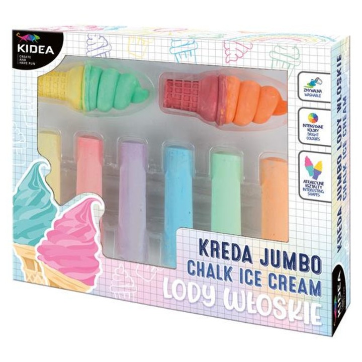 Kidea Jumbo kréta 8 db-os készlet - Olasz fagyi (KRJLW8KA)
