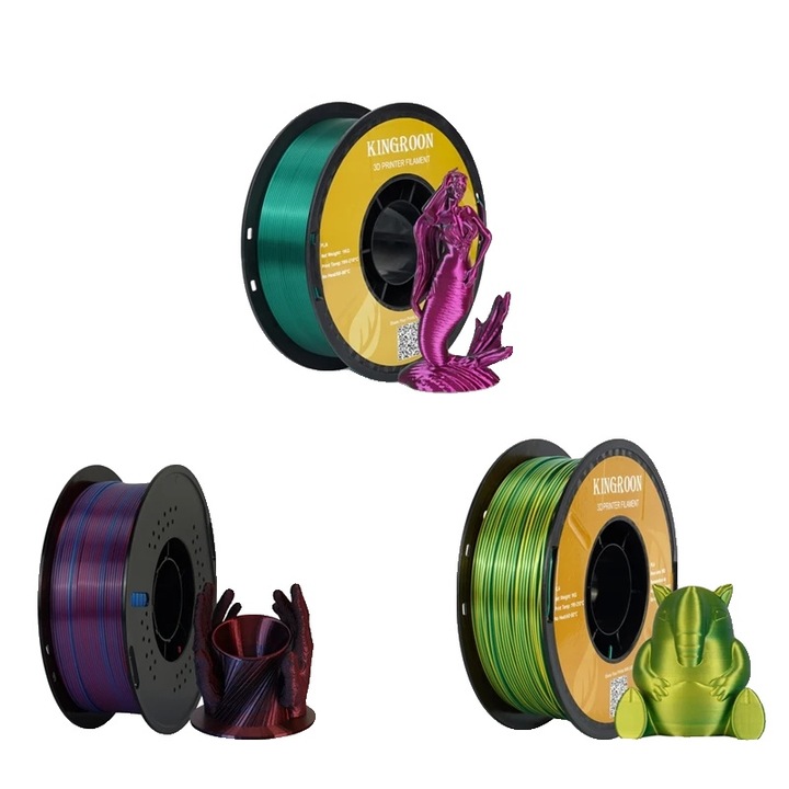 Filament PLA Coextrudat Dual-Color, 1.75mm, 3kg, Verde si Roz
