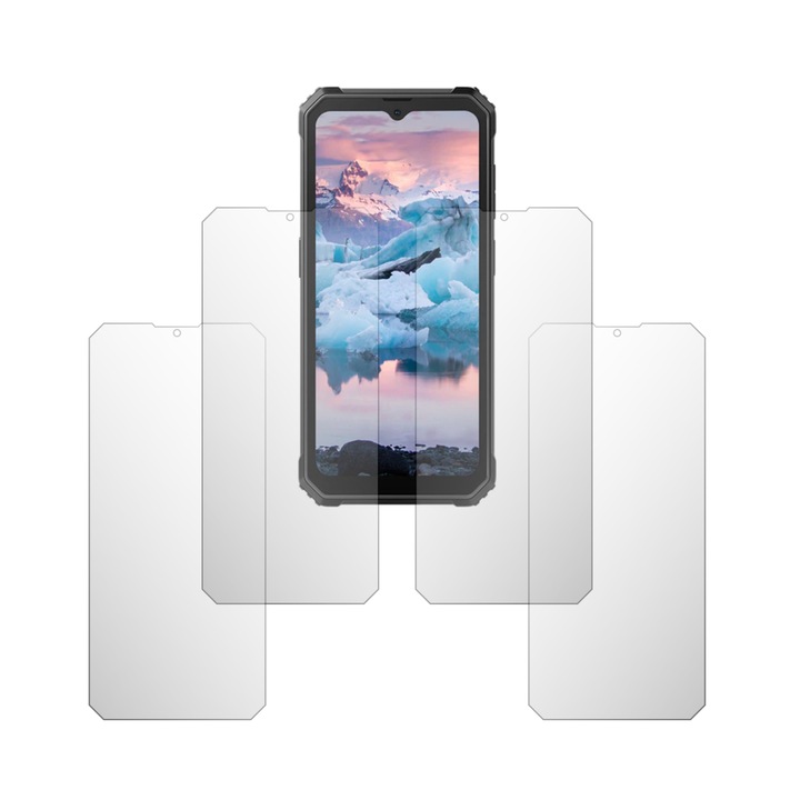 Set 4X Folie Protectie Ecran Folie24, pentru Blackview BV4800 Pro, 2X Ultra-Clear + 2X Mate, Acoperire Full-Display si Case-Friendly, Adezive, Flexibile cu Auto Regenerare