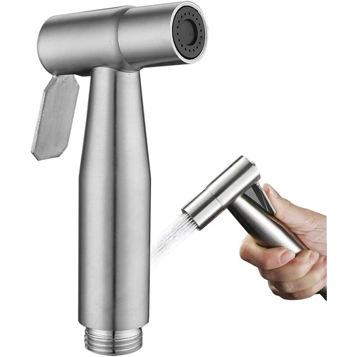 Para de dus pentru bideu, Inox, Ajustabila, Argintiu