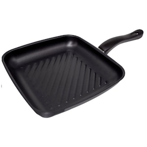 Tigaie grill din Otel+Plastic, Diametru 26x24 cm, Placaj antiaderent, Grunberg, Negru
