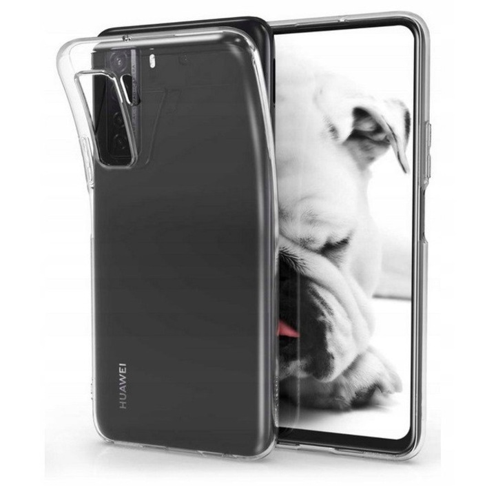 Husa telefon CaseGadget pentru Huawei P40 Lite 5G, transparenta, slim, din TPU