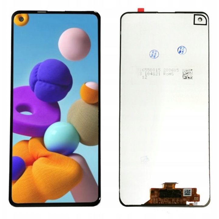 Ecran LCD complet pentru Samsung Galaxy A21S, 6.50'', 720x1600px, negru