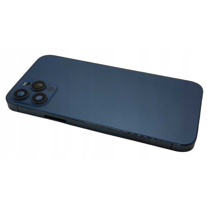 Coroana spate pentru Apple iPhone 12 Pro, albastra, set complet cu rama, sticla, buton power, buton volum, comutator mod silentios, tava SIM