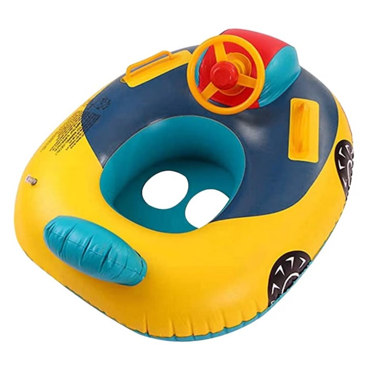 Плувен пояс за бебета и деца, Simply Joy, модел кола с волан, с клаксон, за 1, 2, 3, 4, 5 години