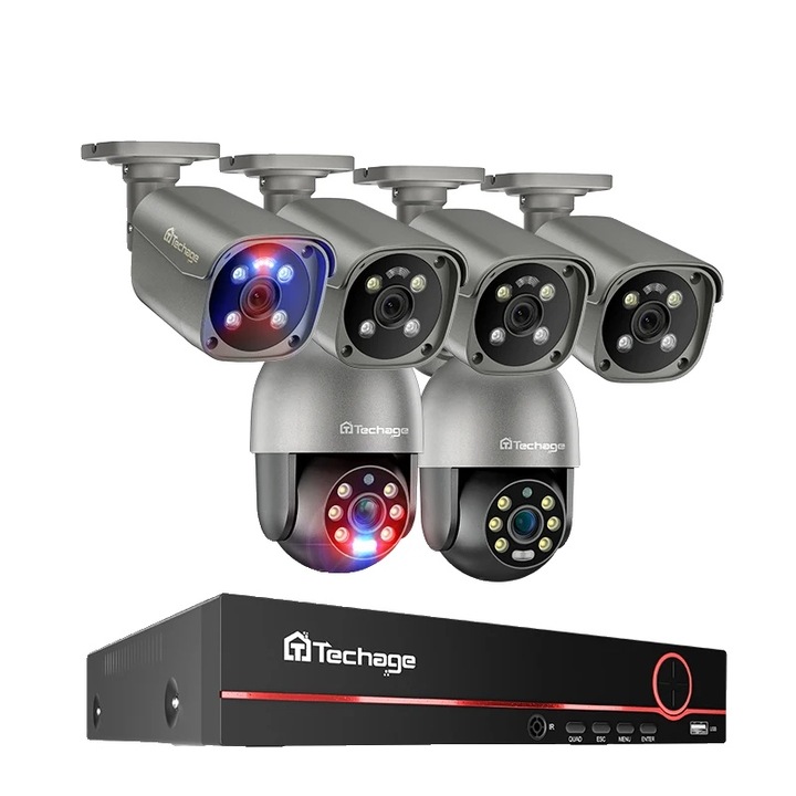 Kit Supraveghere CCTV, 8 camere, 1080P, 2TB, dimensiuni 255x236x44mm, rezistent la intemperii