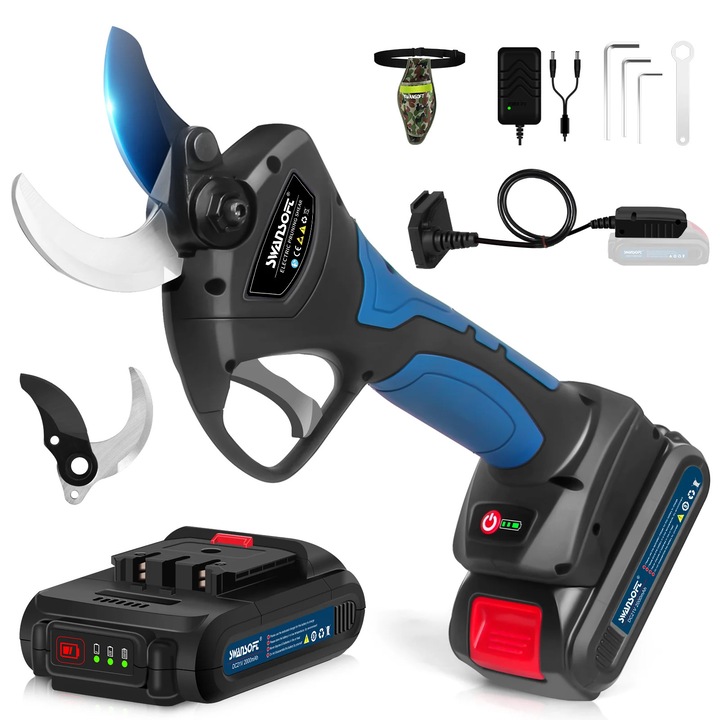 Foarfeca de gradinarit, baterie litiu, design usor, SWANSOFT