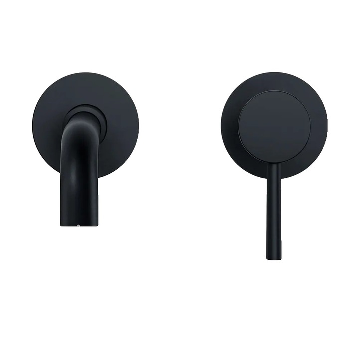 Fali csaptelep, matt fekete kivitelben, egykaros működtetés, 150 mm-es kifolyóhossz