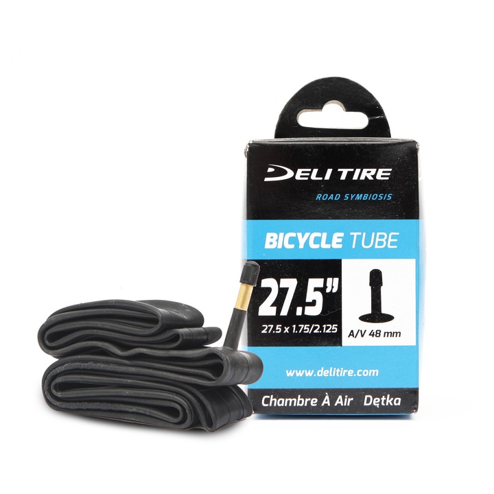 Kerékpár belső gumi DELI TIRE 27.5X1.75/2.125 AV 48MM DOBOZ DELI