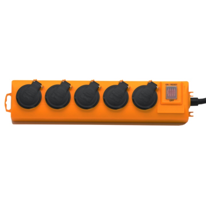 Удължителен кабел Brennenstuhl Super Solid Line, 5 гнезда, 2 м, IP54, кабел H07RN-F3G2,5, жълт