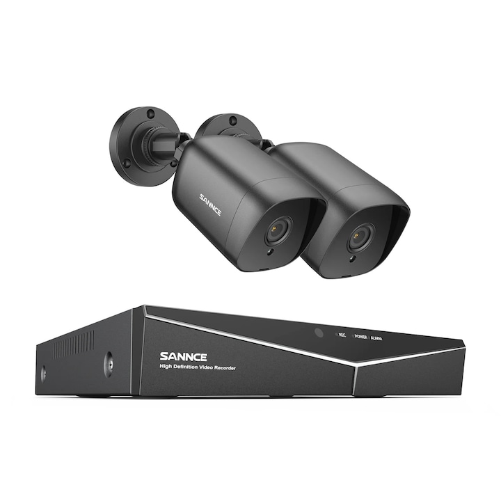 Kit Supraveghere 8CH, 4K, 2 Camere, Acces Mobil Usor, Compatibilitate Diverse Dimensiuni