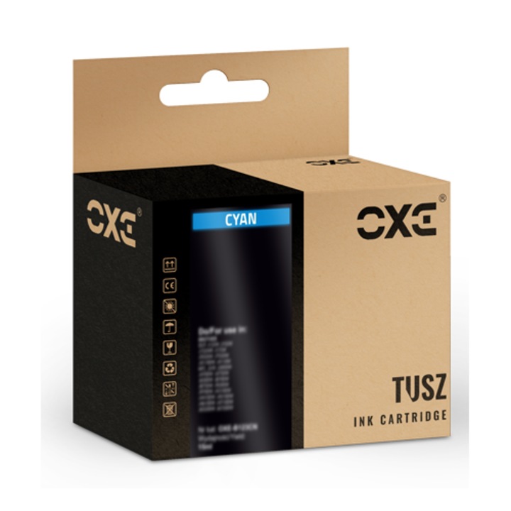 Касета за мастиленоструен принтер, OXE мастило, циан, 912XL, комплект рециклирани