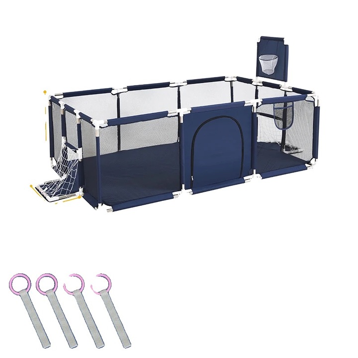 Parc de joaca pentru copii, PANGDUBE, 125x125x68cm, albastru, 2 porti