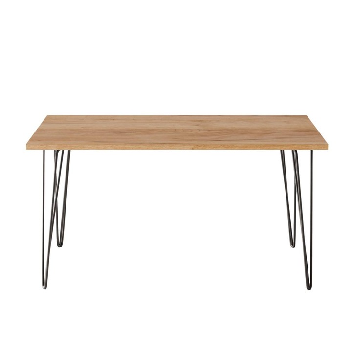 Masa FISK, lemn, maro deschis, 138x80cm, pentru 4-6 persoane