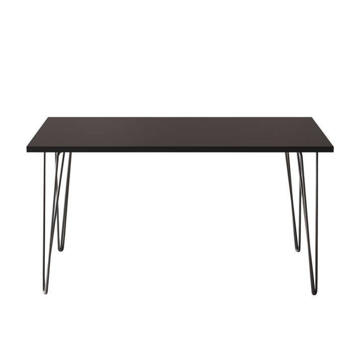 Маса FISK, KOLM, 138x80 см, черна, за 4-6 души