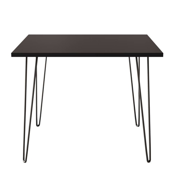 Masa kwadratowa KOLM HAIRPIN 90x90cm, 2-4 persoane, culoare: stejar sonoma, stejar craft, stejar ciocolatiu