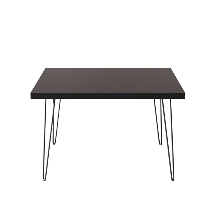 Mese set 68x68cm, KOLM, design minimalist, culoare neagra