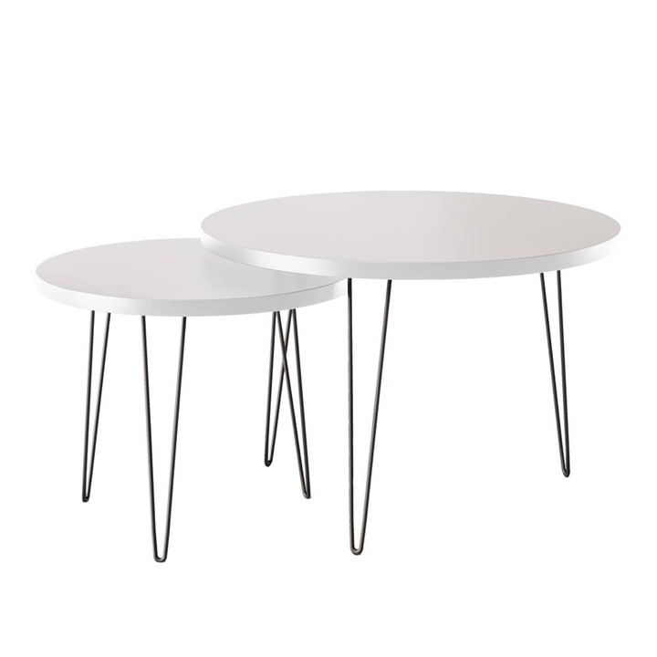 Set de mese LAPP, 2 mese rotunde, 50x50cm si 68x68cm, gri