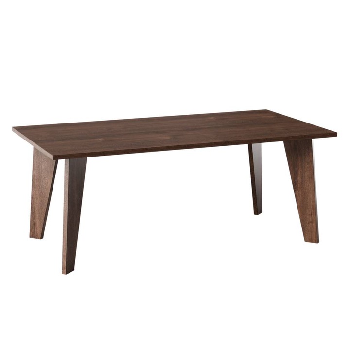 Masa ARIS, KOLM, 138x80cm, 4-6 persoane, design modern, culoare nuc czekoladowy