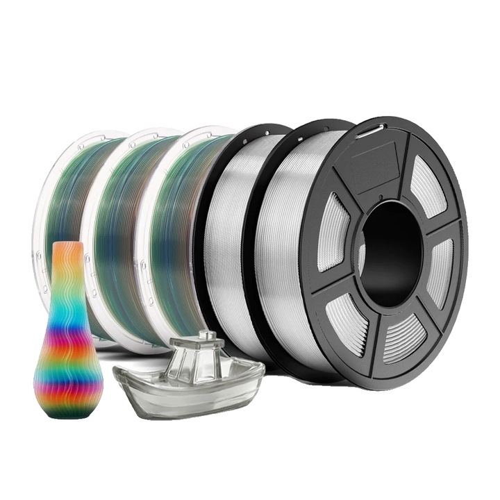 Filament 3D PLA, 1.75mm, material ecologic, 1.1KG, 330m, multicolor