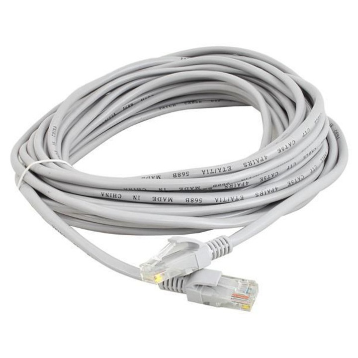 Cablu retea LAN RJ-45, 10m, Top Gift, PVC, viteza 10/100 Mb/s, pentru conectare dispozitive
