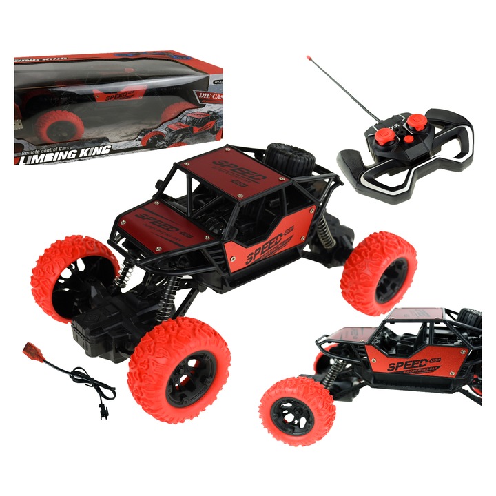 Masinuta teren cu telecomanda Luka, 1:20, 4x4, 31x11x14cm, set cu pilot si cablu USB