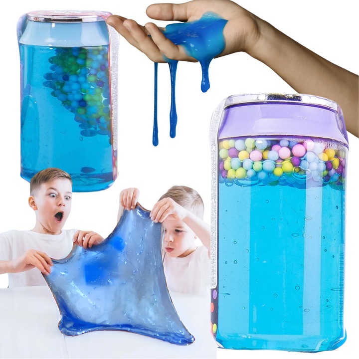 Slime antistres, Lovin, 90g, ecologic, cu bilute din spuma, aromatizat, 6x5x7cm