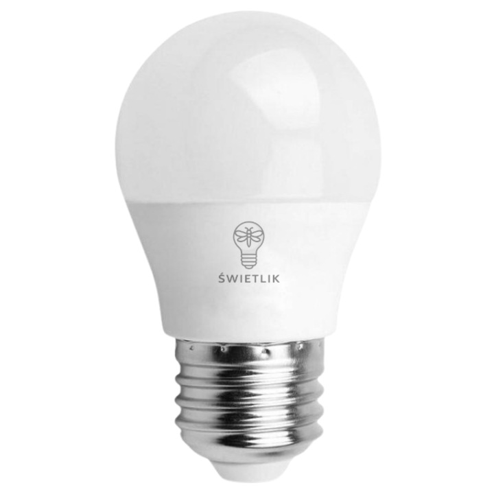 Bec LED G45 E27 4W, Swietlik, alb neutru, dimensiuni compacte
