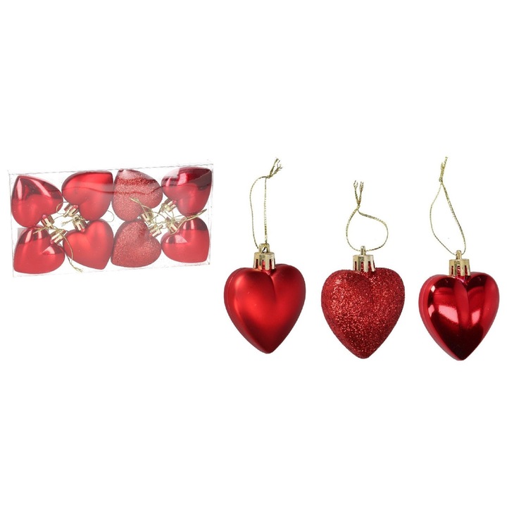 Globuri de Craciun, Luka, set 8 bucati, 5cm, plastic, colorat