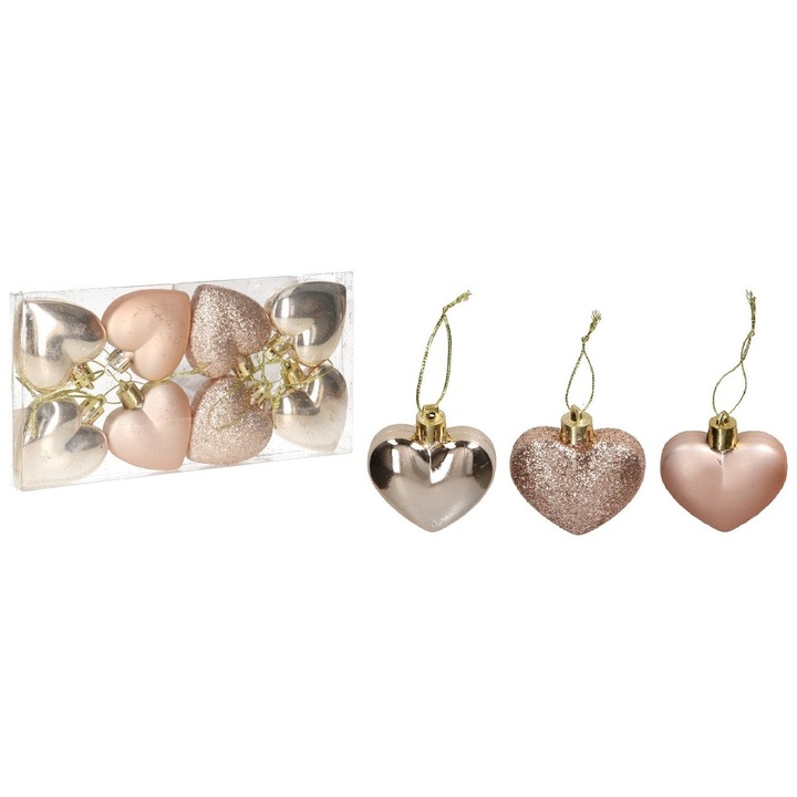 Globuri de Craciun, Luka, set 8 bucati, 5cm, plastic, colorat