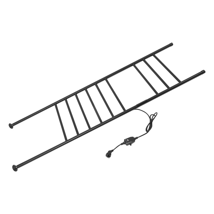 Uscător de prosoape electric, negru, oțel inoxidabil, 42, 5x160 cm, capacitate maximă 15 kg