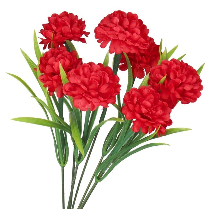 Buchet flori artificiale Luka, 7 ramuri, 34cm, multicolor