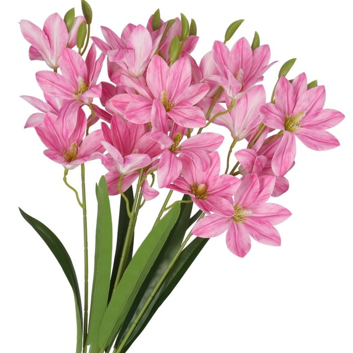 Buchet flori artificiale, Luka, Lilii, 5 ramuri, 60cm, multicolor