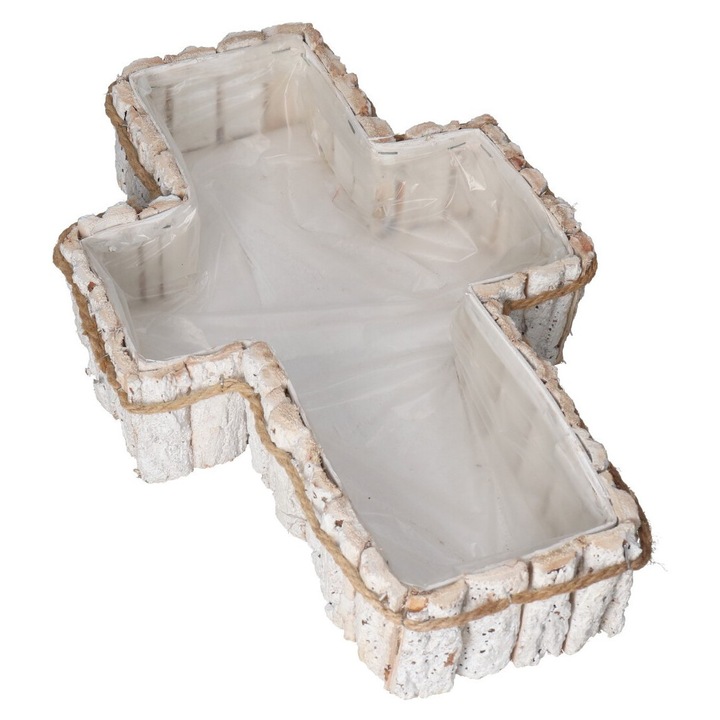 Ghiveci suport din lemn Luka, 41x27x8cm, alb