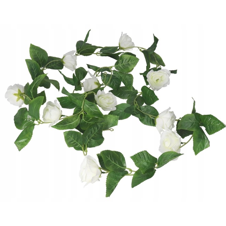 Гирлянда от изкуствени цветя, Лука, кремаво-бяла, 200x10см